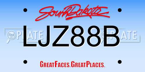 LJZ88B South Dakota License Plate