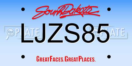 LJZS85 South Dakota License Plate
