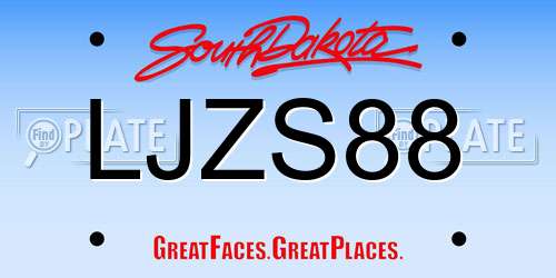 LJZS88 South Dakota License Plate