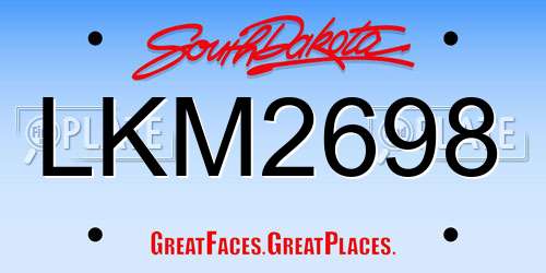 LKM2698 South Dakota License Plate