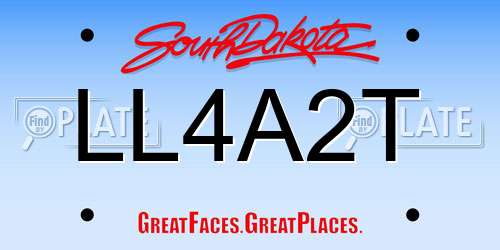 LL4A2T South Dakota License Plate