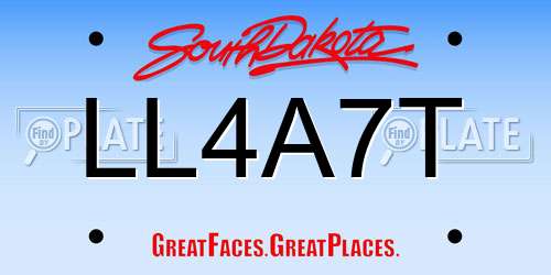 LL4A7T South Dakota License Plate