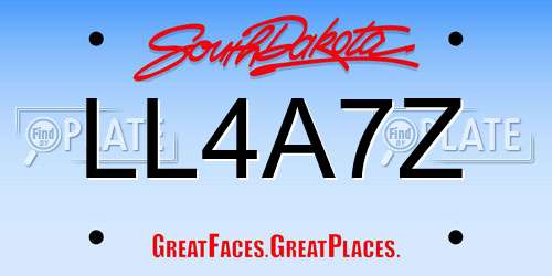 LL4A7Z South Dakota License Plate