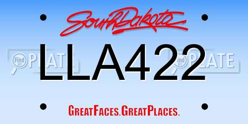 LLA422 South Dakota License Plate