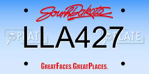 LLA427 South Dakota License Plate