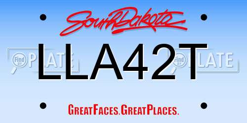 LLA42T South Dakota License Plate