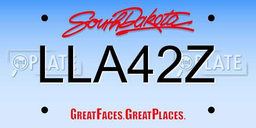 LLA42Z South Dakota License Plate