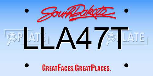 LLA47T South Dakota License Plate