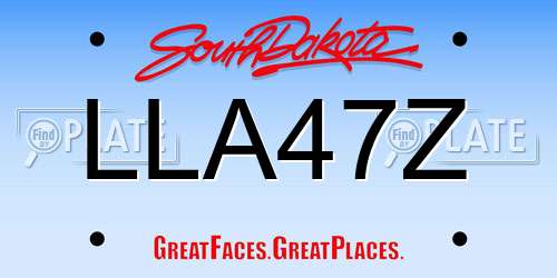 LLA47Z South Dakota License Plate