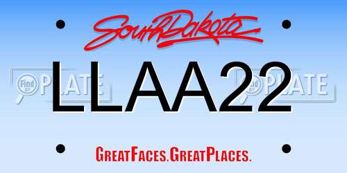 LLAA22 South Dakota License Plate