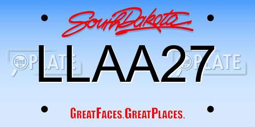 LLAA27 South Dakota License Plate