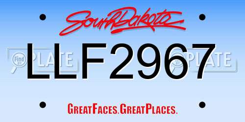 LLF2967 South Dakota License Plate