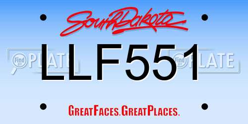 LLF551 South Dakota License Plate