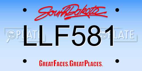 LLF581 South Dakota License Plate