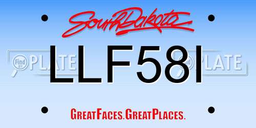 LLF58I South Dakota License Plate