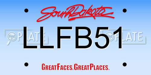 LLFB51 South Dakota License Plate