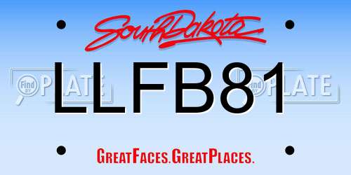 LLFB81 South Dakota License Plate