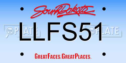 LLFS51 South Dakota License Plate