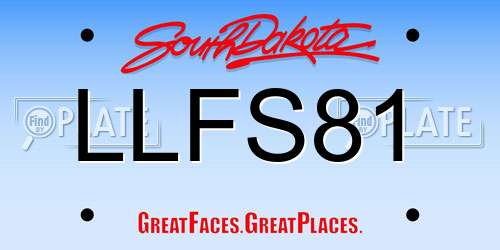 LLFS81 South Dakota License Plate