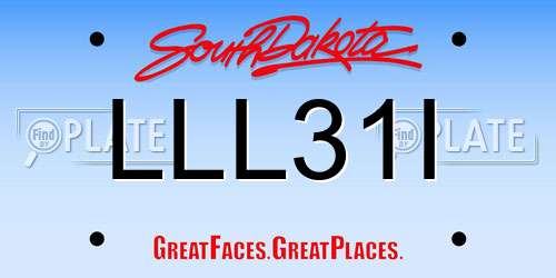 LLL31I South Dakota License Plate