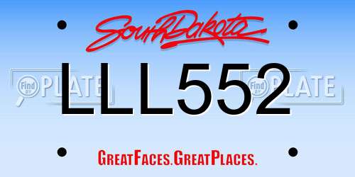 LLL552 South Dakota License Plate