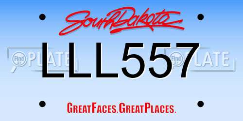 LLL557 South Dakota License Plate