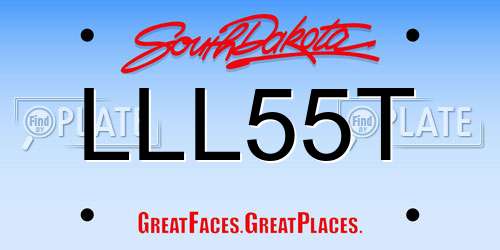 LLL55T South Dakota License Plate
