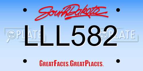LLL582 South Dakota License Plate