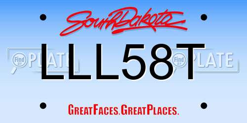 LLL58T South Dakota License Plate