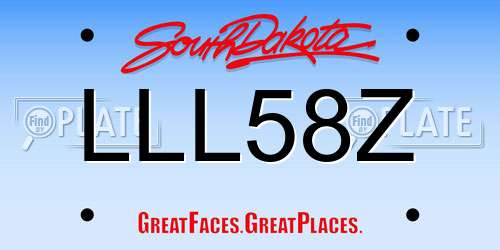 LLL58Z South Dakota License Plate