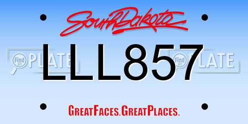LLL857 South Dakota License Plate
