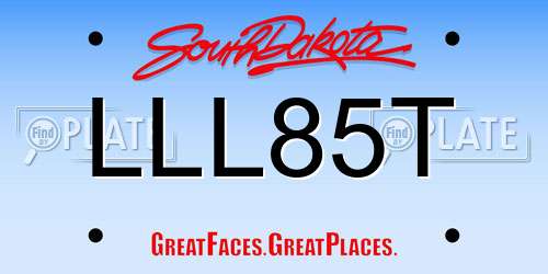 LLL85T South Dakota License Plate