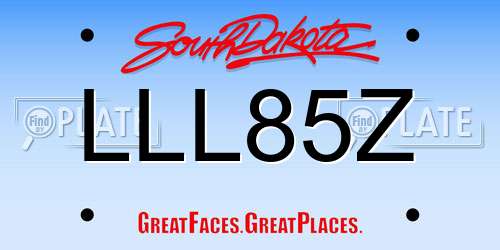 LLL85Z South Dakota License Plate