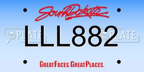 LLL882 South Dakota License Plate