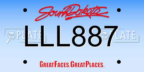 LLL887 South Dakota License Plate