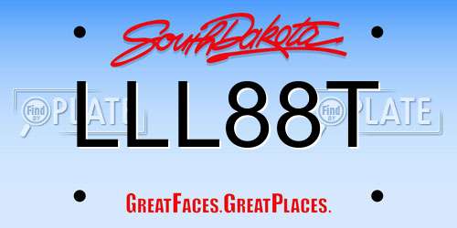 LLL88T South Dakota License Plate