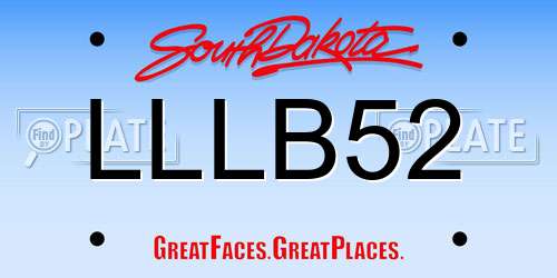 LLLB52 South Dakota License Plate