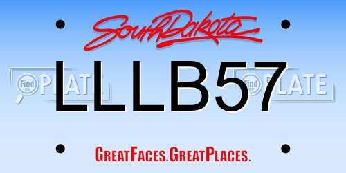 LLLB57 South Dakota License Plate