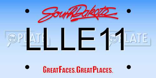 LLLE11 South Dakota License Plate