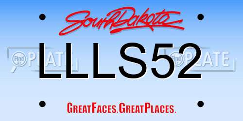 LLLS52 South Dakota License Plate