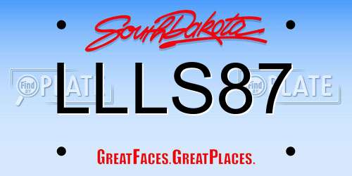 LLLS87 South Dakota License Plate