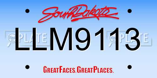LLM9113 South Dakota License Plate
