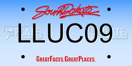 LLUC09 South Dakota License Plate