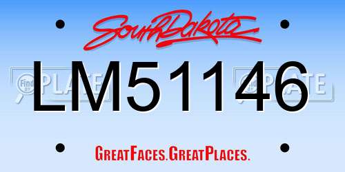 LM51146 South Dakota License Plate