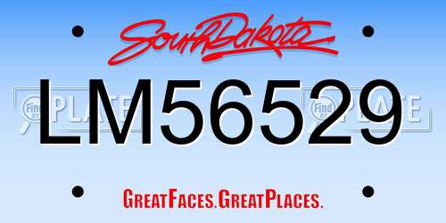 LM56529 South Dakota License Plate