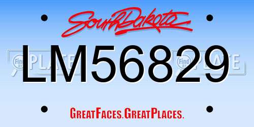 LM56829 South Dakota License Plate