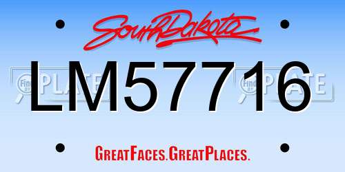 LM57716 South Dakota License Plate
