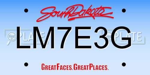 LM7E3G South Dakota License Plate