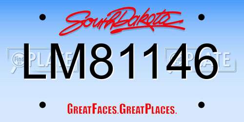 LM81146 South Dakota License Plate
