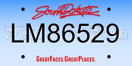 LM86529 South Dakota License Plate